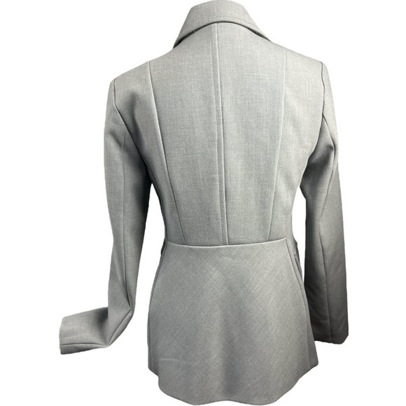 Liz Claiborne Double Breasted Military Style Jacket in light Grey size small - Picture 7 of 15
